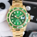 JH Factory Copy Rolex Submariner ETA2836 Gold Green Watch